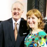The Right Honourable Brian Mulroney and Artist Susan Pepler at the Table of Hope fundraiser at the Arsenal