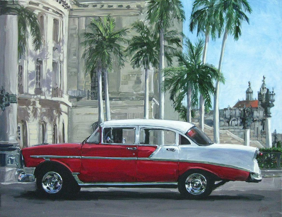 At the Capitolio 30" x 40" painting by Susan Pepler