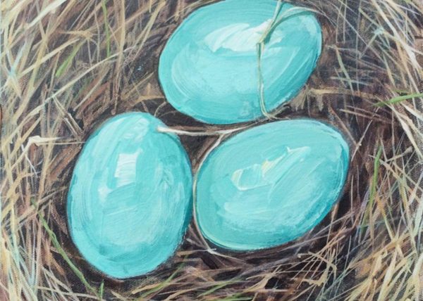 Robin’s Eggs Painting by Susan Pepler