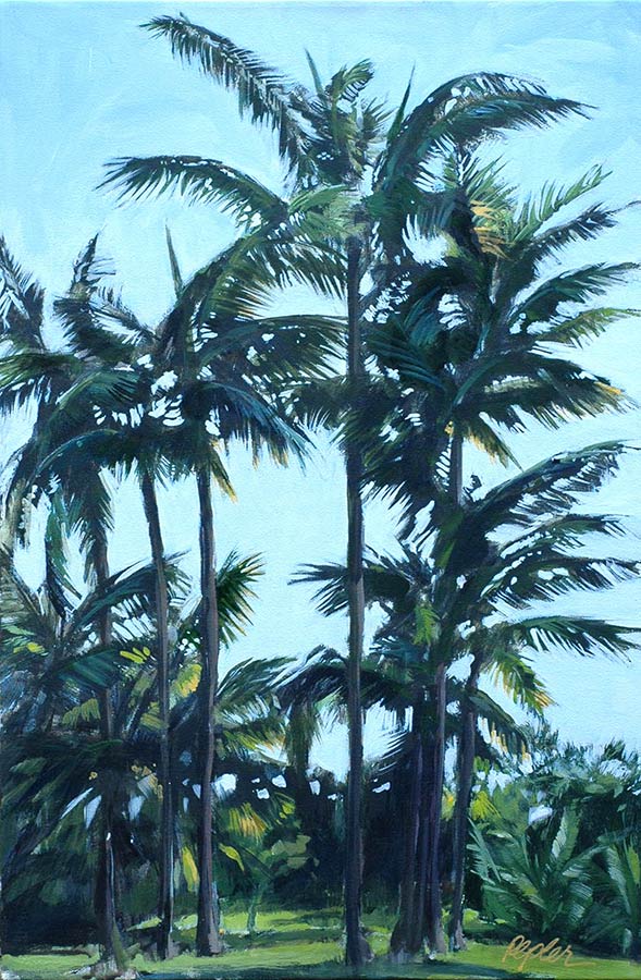 Miami Fairchild Gardens - Palms Painting by Susan Pepler