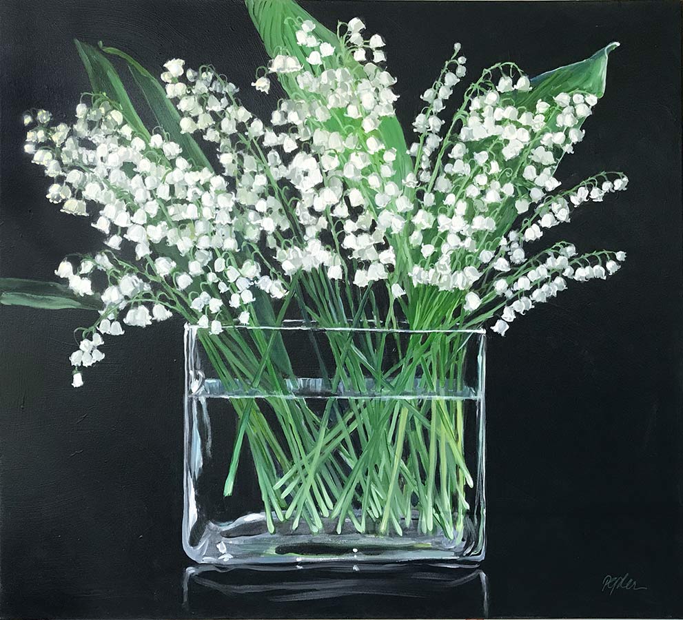 Happiness is Here (lily of the valley) - painting by Susan Pepler