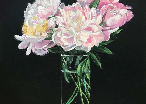 Peony Blossoms in a Glass Vase