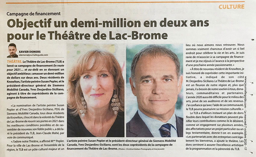 Campagne de financement pour le Théâtre de Lac-Brome